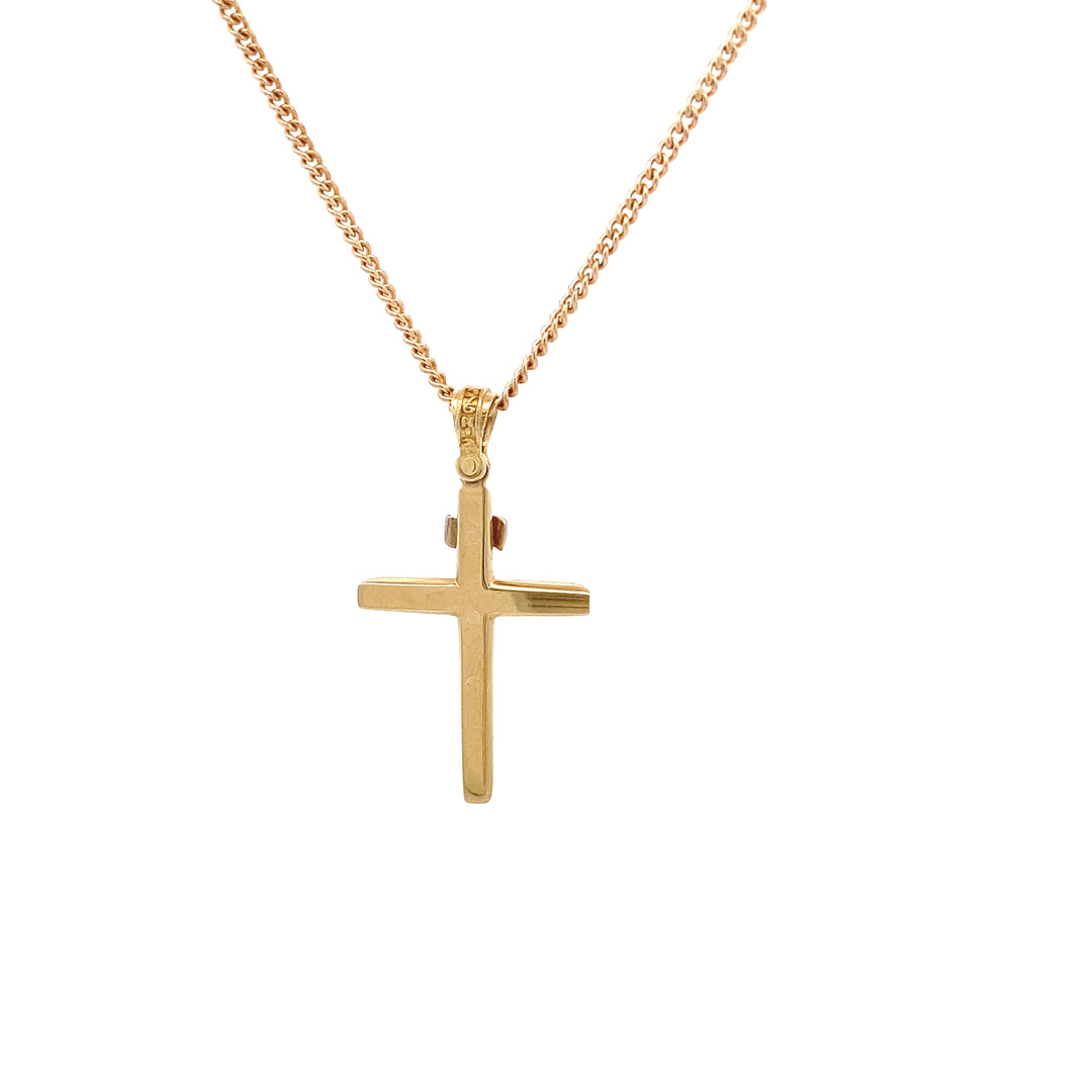 9ct Crucifix in Yellow and White Gold