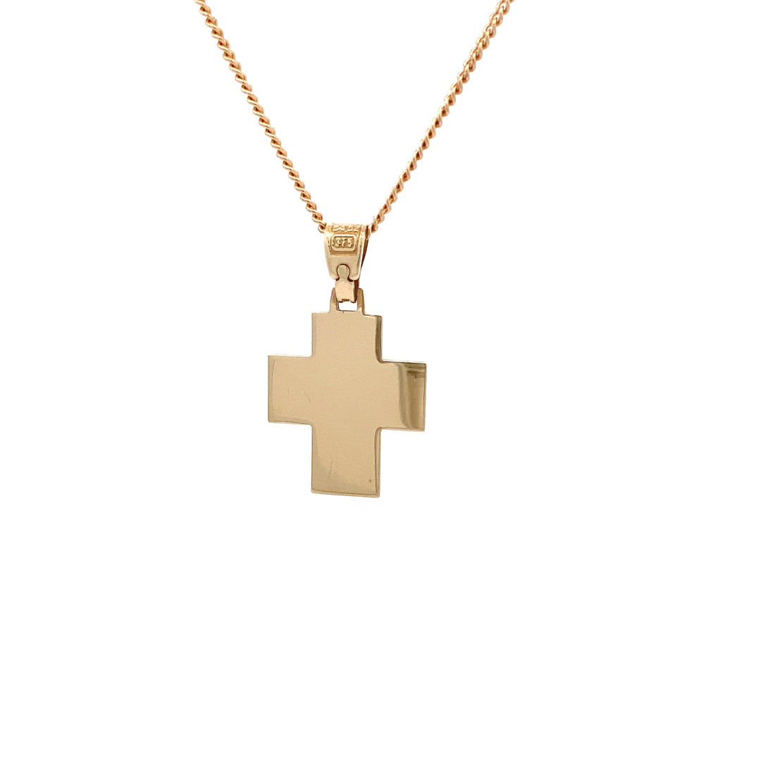 9ct Two Tone Gold Cross