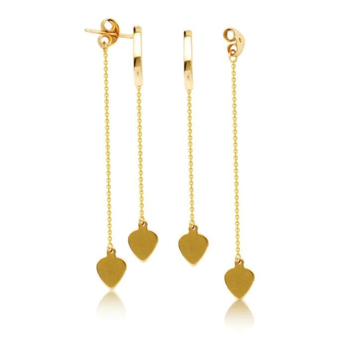9ct Yellow Gold Chain Drop Earrings