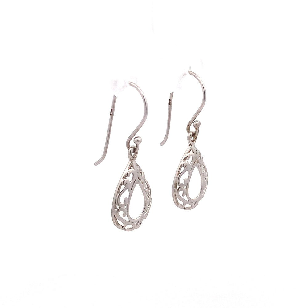 Sterling Silver Filigree Teardrop Earrings