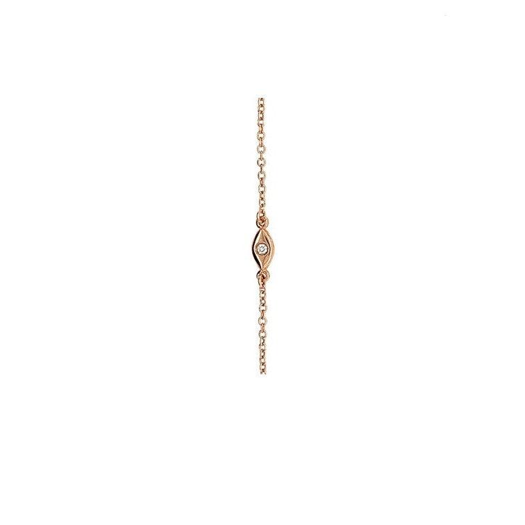 9ct Rose Gold Cubic Zirconia Station Bracelet