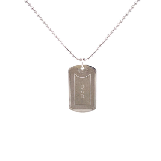 Sterling Silver "Dad" Dog Tag