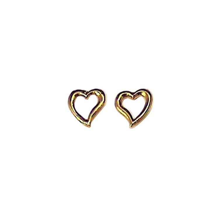 9ct Yellow Gold Heart Studs