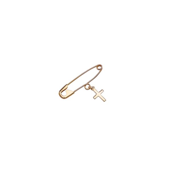 Gold Baby Pin with Cross