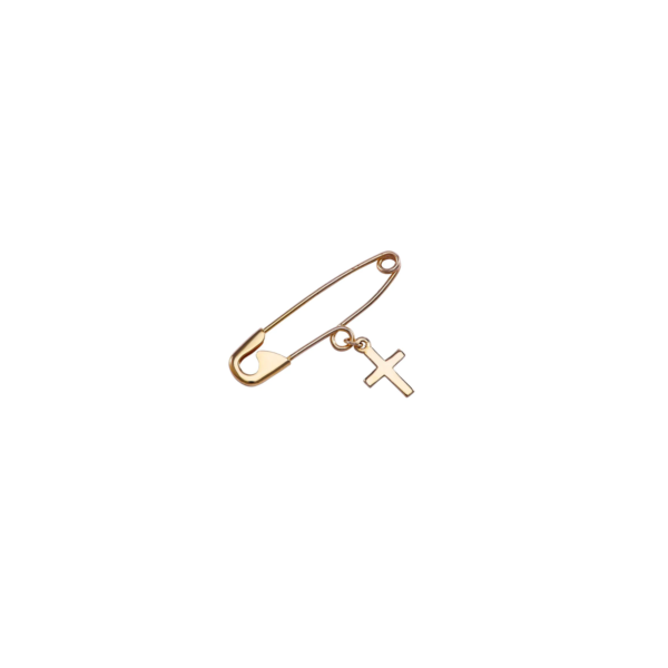 Yellow Gold Baby Pin with Cross