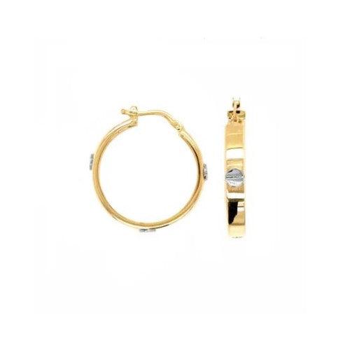 9ct Yellow Gold Hoop Earring with White Gold Screw Feature