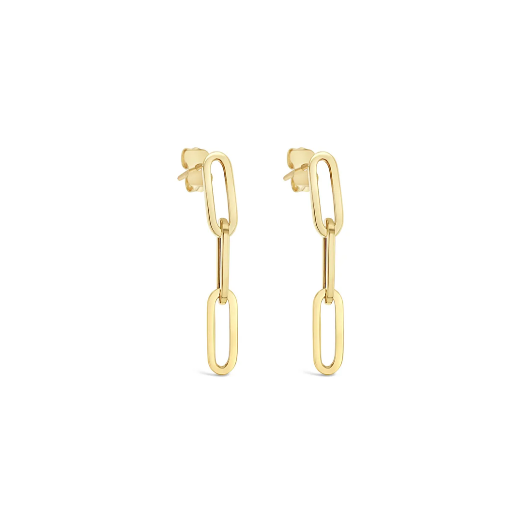 9ct Yellow Gold Paperclip Earrings