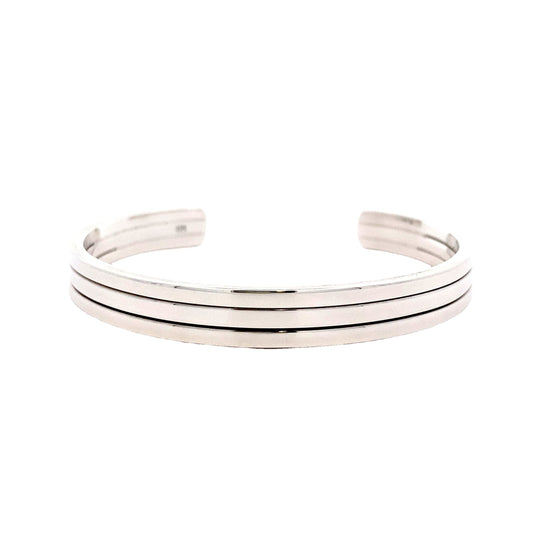 Unisex Sterling Silver Cuff Bangle