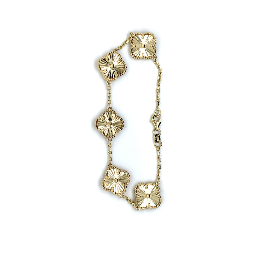 9ct Yellow Gold Reversible Clover/Quatrefoil Bracelet