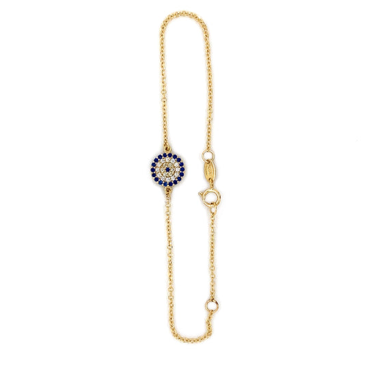 9ct Yellow Gold Evil Eye Bracelet