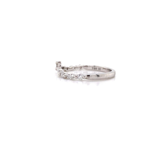 18ct White Gold Fitted Diamond Wedding / Stacker Ring