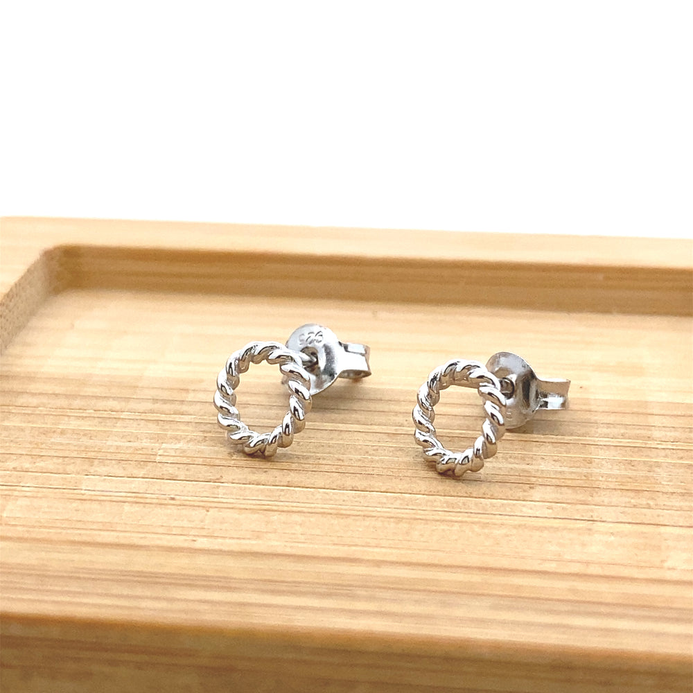 Sterling Silver Twist Rope Earrings