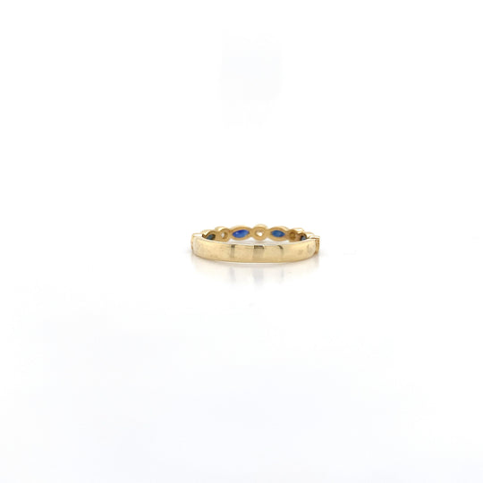 9ct Yellow Gold Diamond and Sapphire Ring