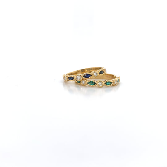 9ct Yellow Gold Diamond and Sapphire Ring