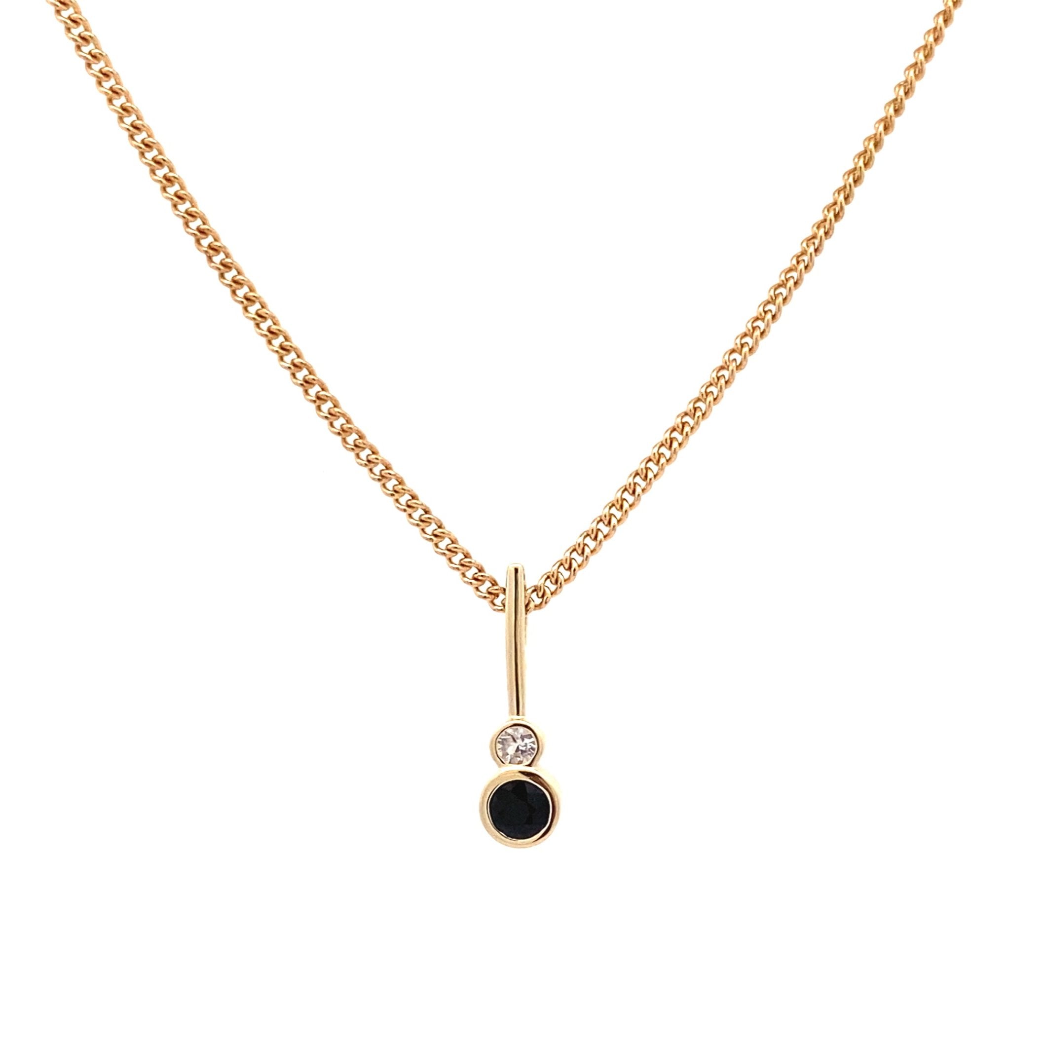 9ct Yellow Gold Sapphire Pendant