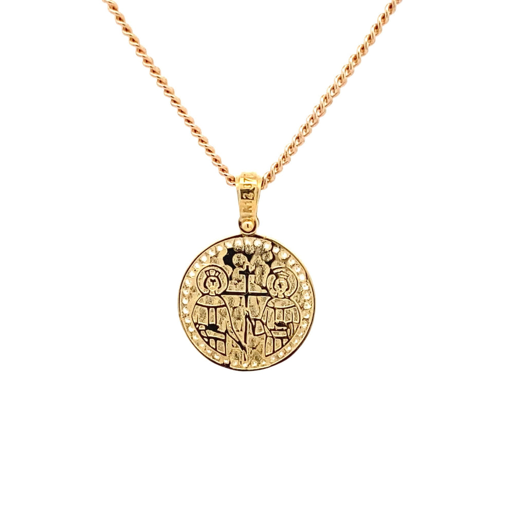 9ct Yellow Gold Cubic Zirconia Set Orthodox Medallion