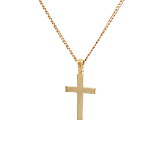 18ct Yellow Gold Layered Cross