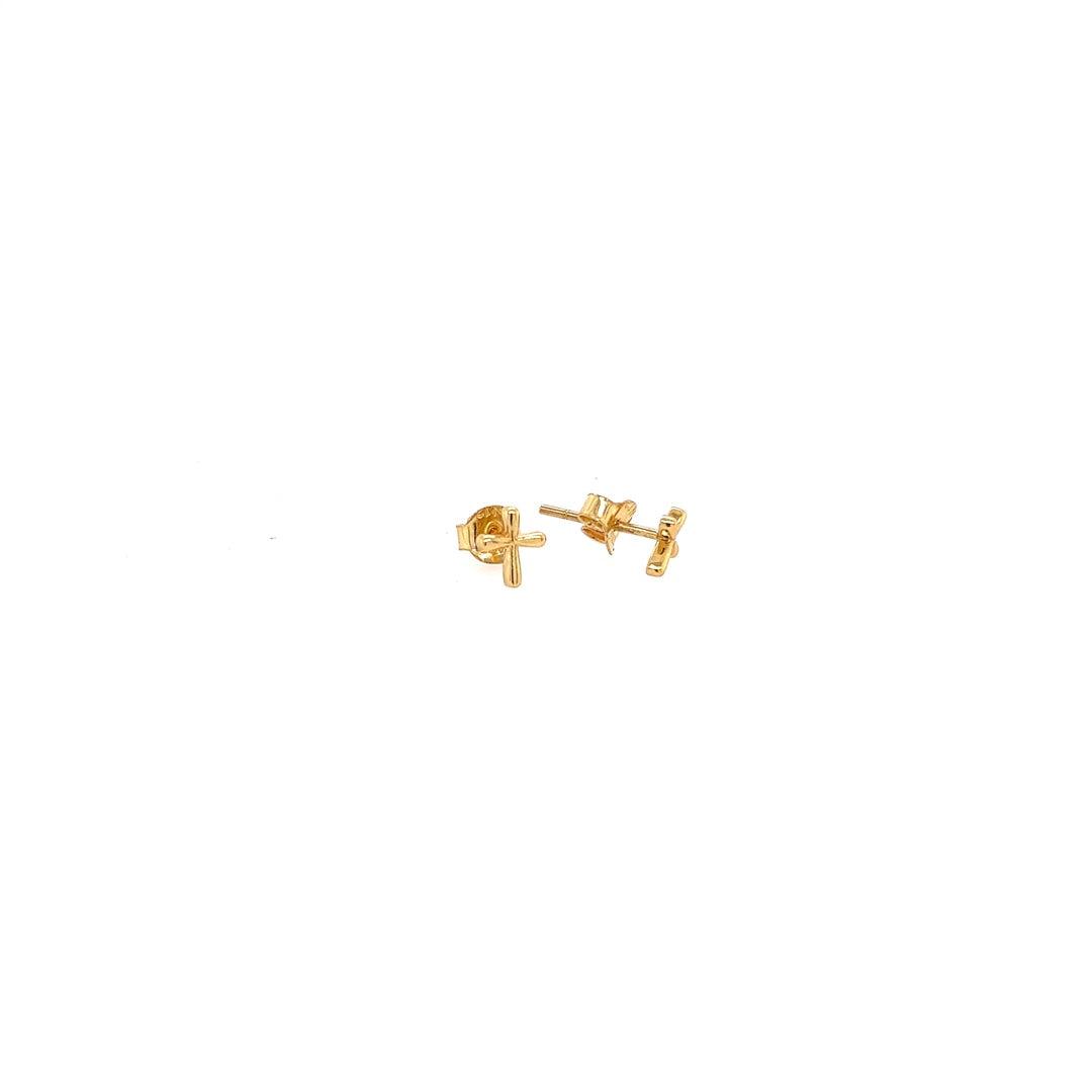 9ct Gold Petite  Cross Earrings