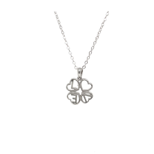 9ct White Gold Love Pendant