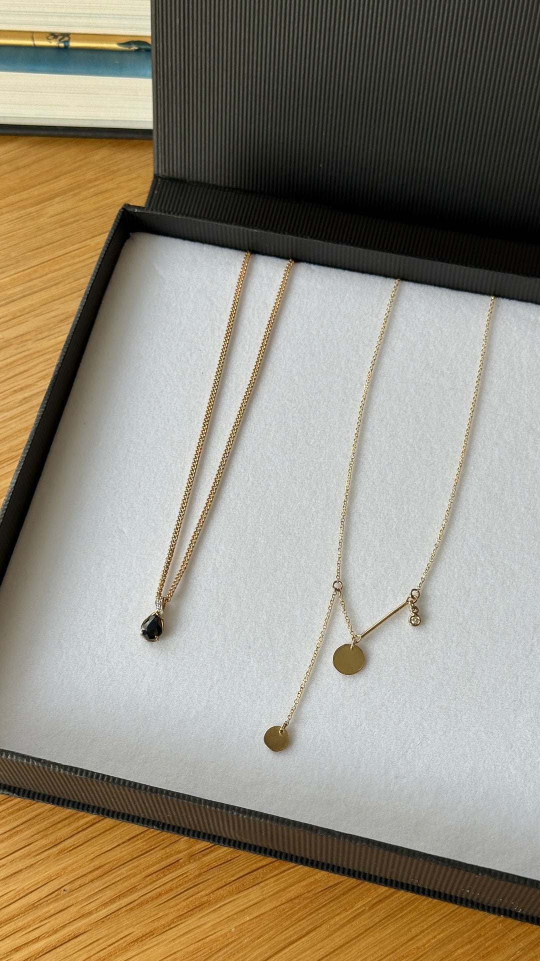 9ct Yellow Gold Diamond and Sapphire Pendant