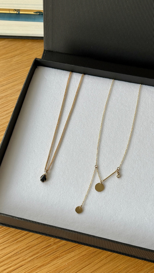 9ct Yellow Gold Diamond and Sapphire Pendant