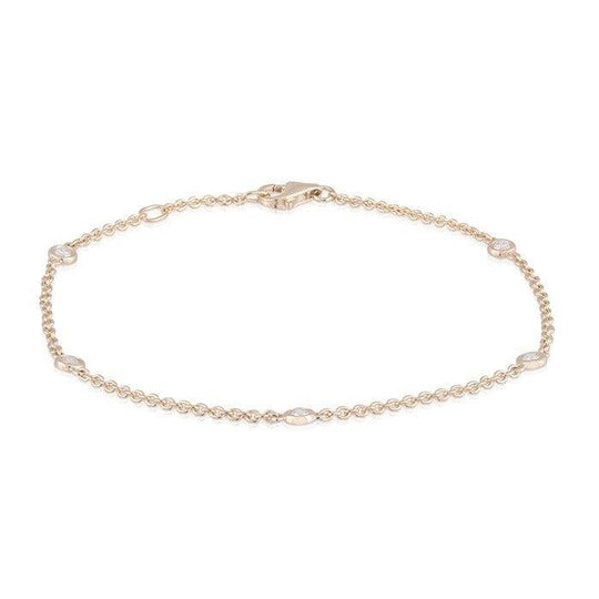 18ct Gold Diamond Station Bracelet