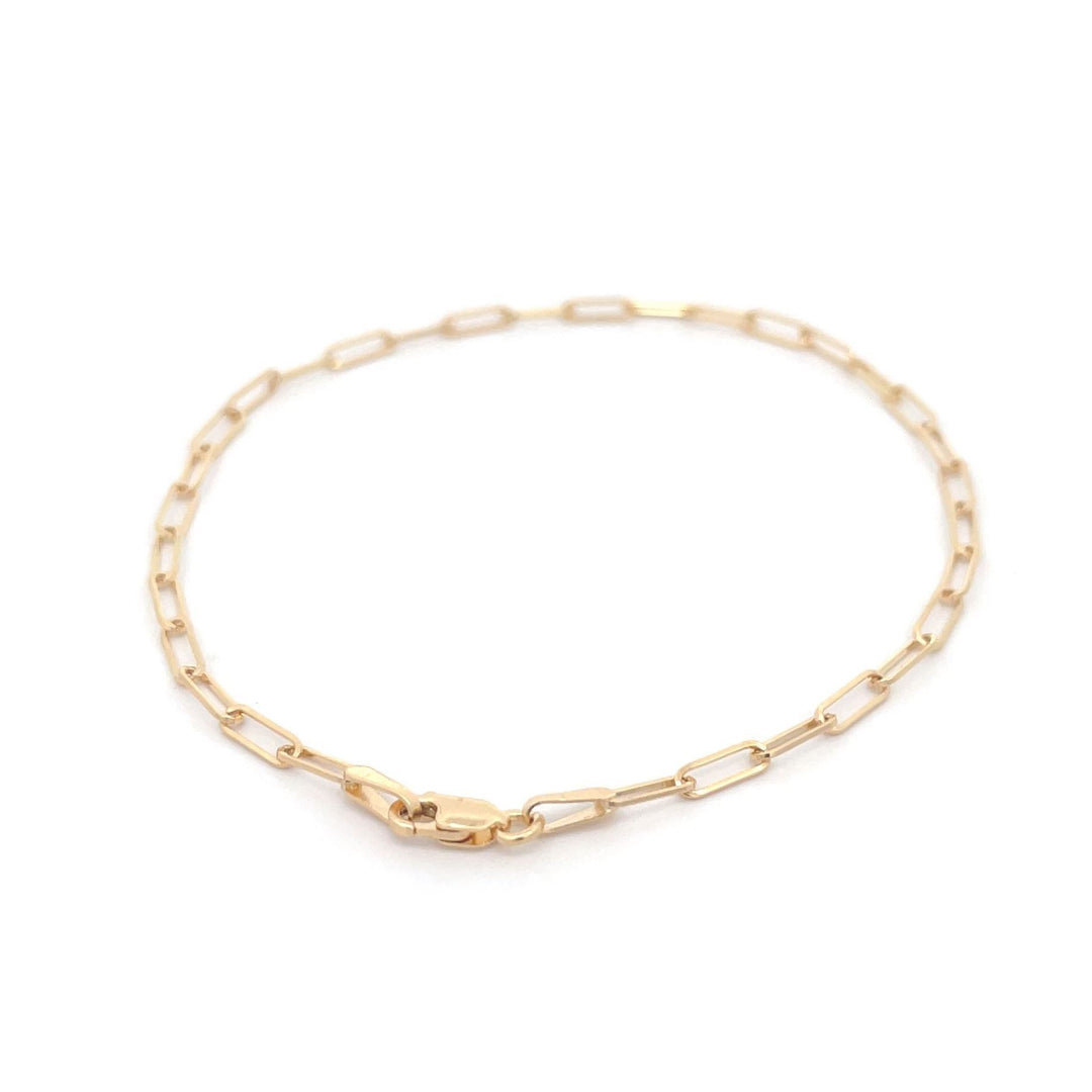 9ct Yellow Gold Paperclip Link Bracelet