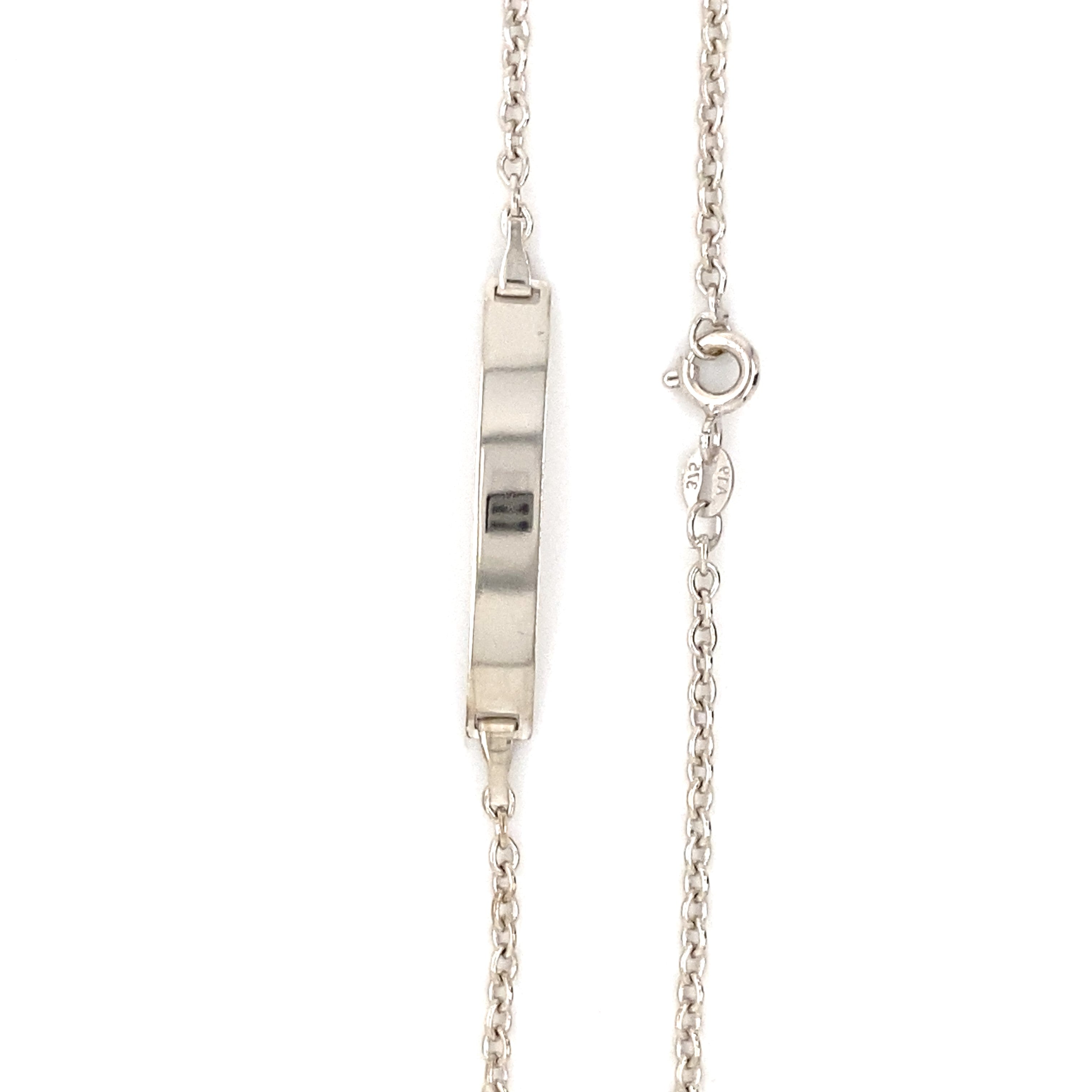 9ct White Gold Identity Bracelet