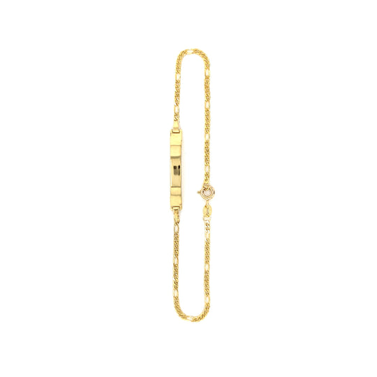 9ct Yellow Gold Figaro Identity Bracelet