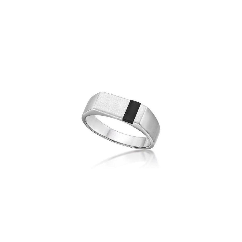 Sterling Silver Onyx Signet Style Ring