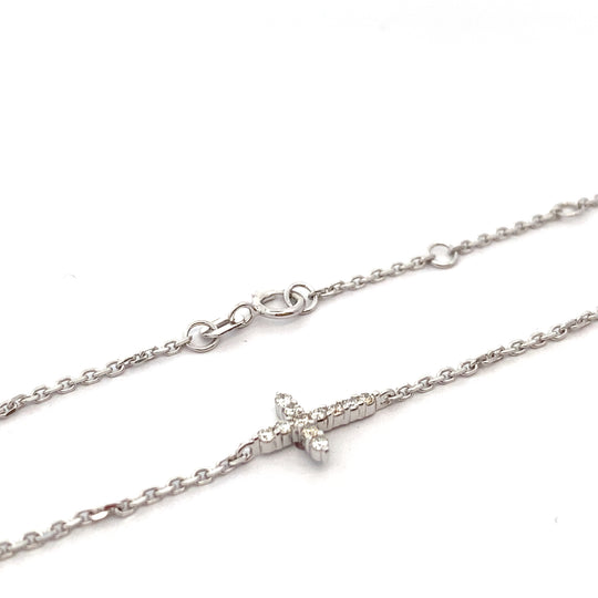 9ct Diamond Cross Bracelet