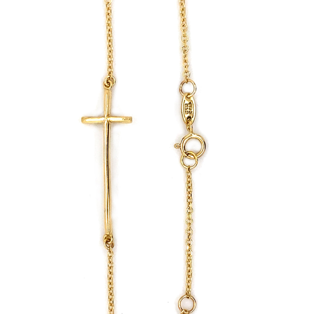 9ct Gold Cross Bracelet