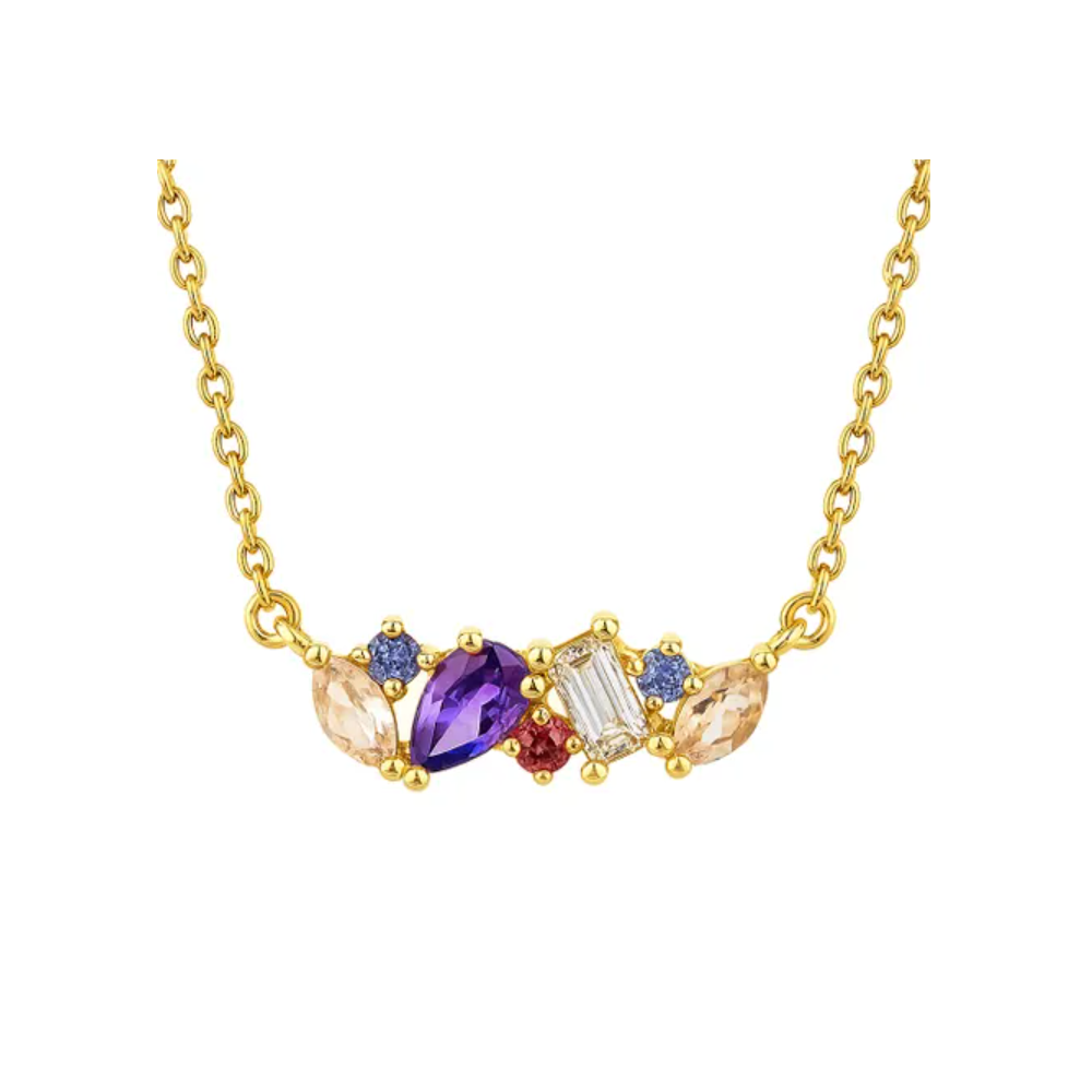 9ct Yellow Gold Sunset Sorbet Necklace, Earrings & Ring Set