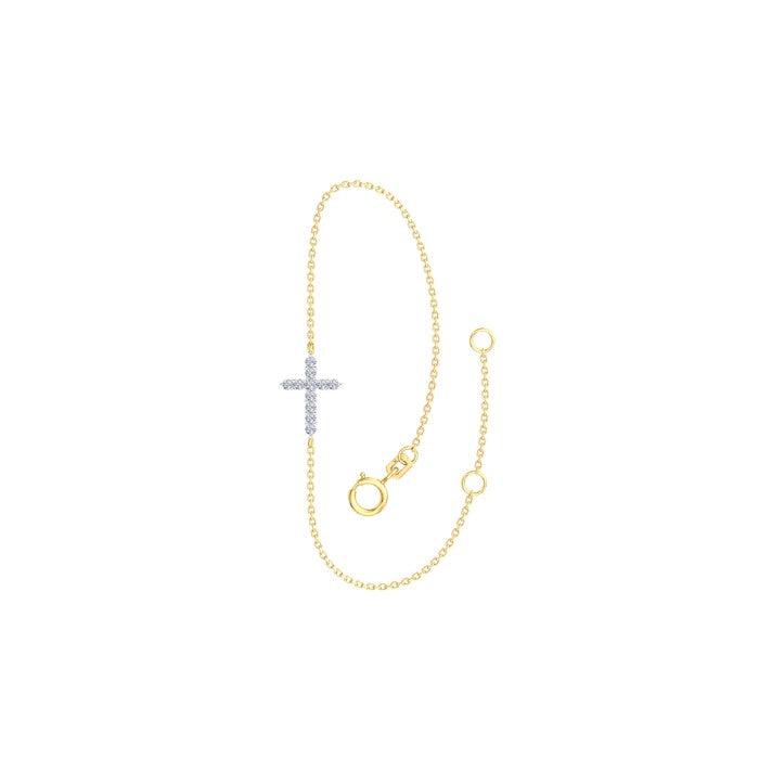 9ct Diamond Cross Bracelet