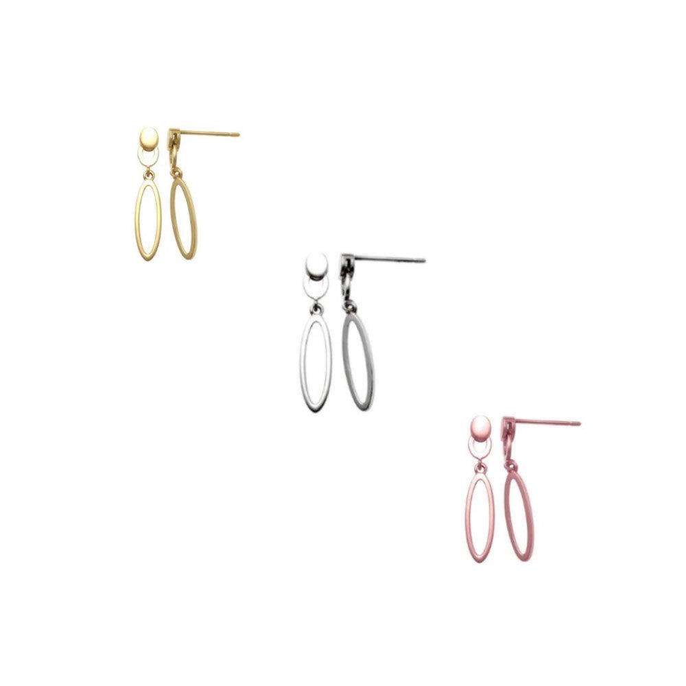 9ct Oval Drop Stud Earrings