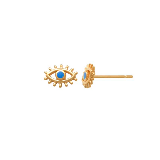 9ct Yellow Gold Evil Eye Earrings