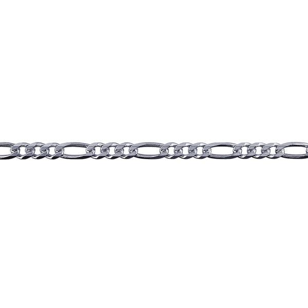 Sterling Silver Bevelled Figaro Diamond Cut Chain (3.3mm)