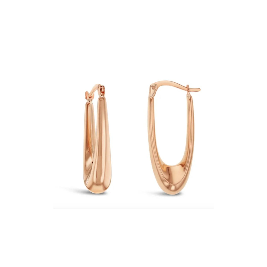 9ct Gold Oblong Graduating Hoops