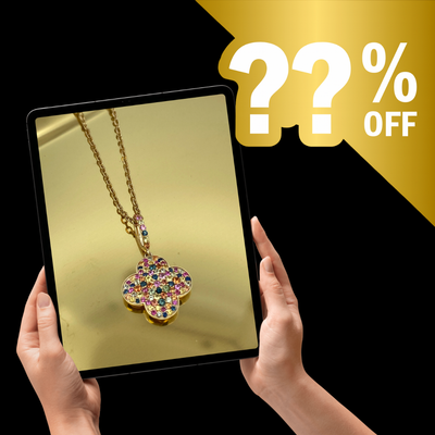 9ct Yellow Gold Multi-Colour Sapphire Clover Necklace