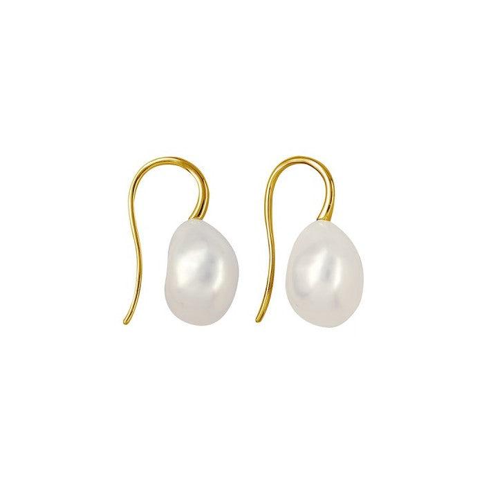 9ct or Sterling Silver Baroque Pearl Earrings