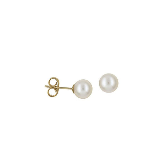 9ct Yellow Gold Pearl Stud Earrings