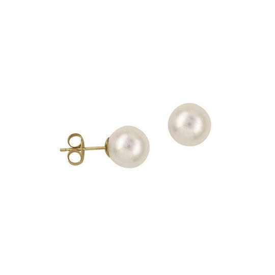 9ct Yellow Gold Pearl Stud Earrings