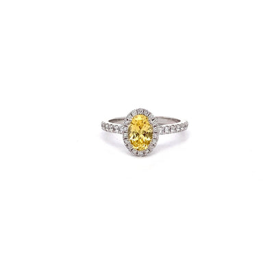 18ct White Gold Yellow Sapphire Ring