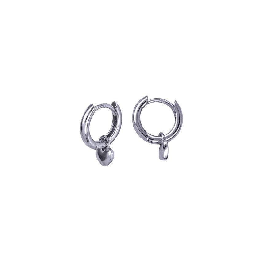 Charm Huggie Earrings in Sterling Silver