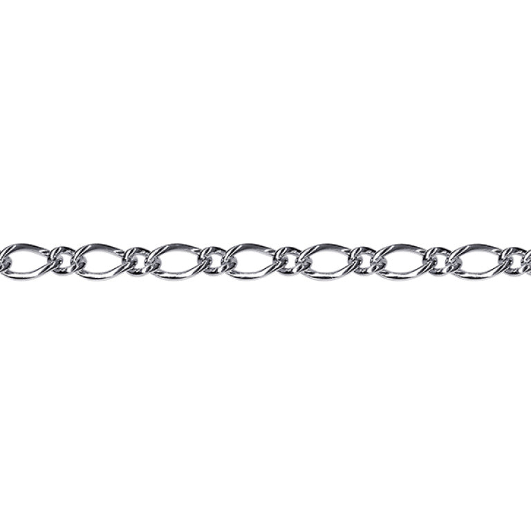 Sterling Silver Heart 1:1 Figaro Heart Bracelet