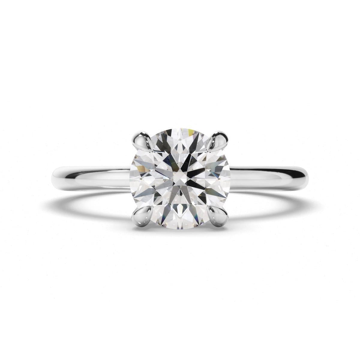 Round Brilliant Cut Diamond Hidden Halo Engagement Ring