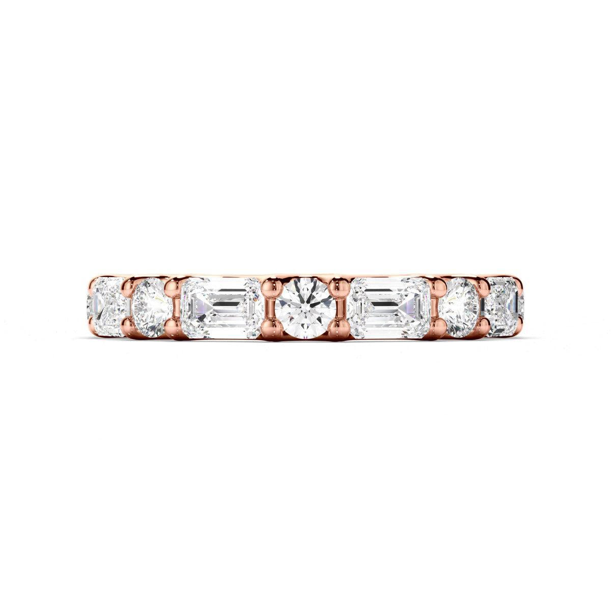 Round Brilliant & Emerald Cut Diamond Eternity Ring