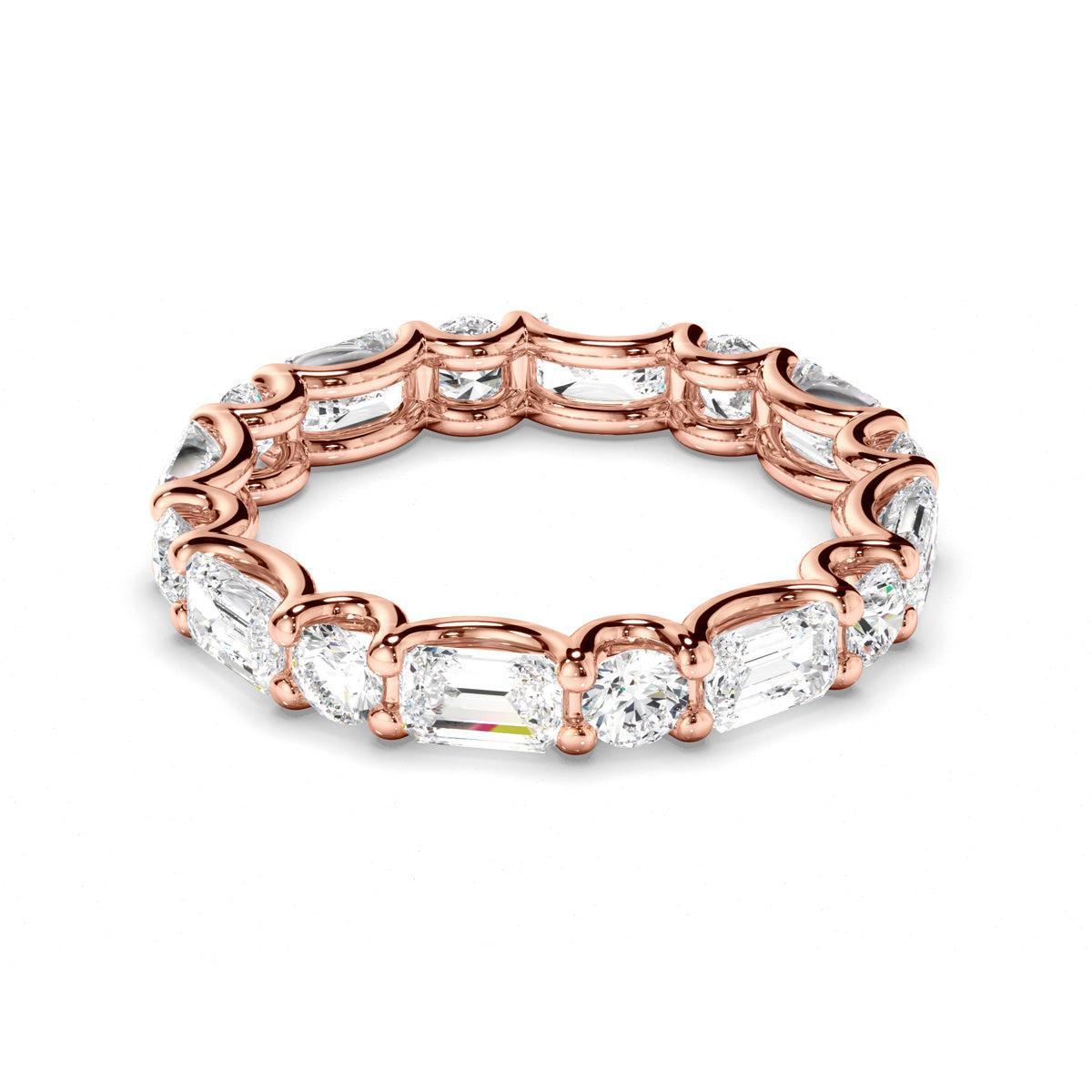 Round Brilliant & Emerald Cut Diamond Eternity Ring