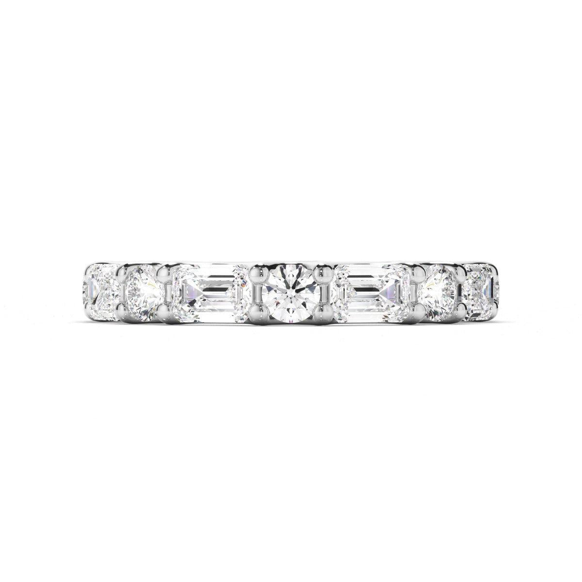 Round Brilliant & Emerald Cut Diamond Eternity Ring