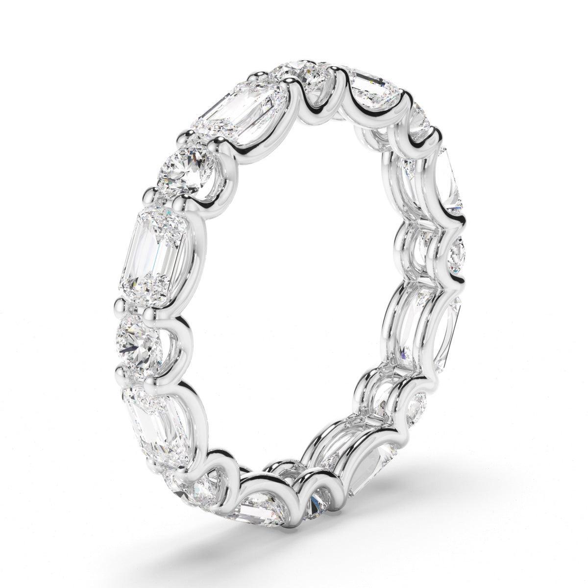 Round Brilliant & Emerald Cut Diamond Eternity Ring